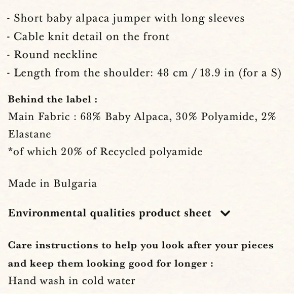 SEZANE Neutral Soft Cream Beige Alpaca Wool Sweater Pullover Sama Jumper - Picture 8 of 10